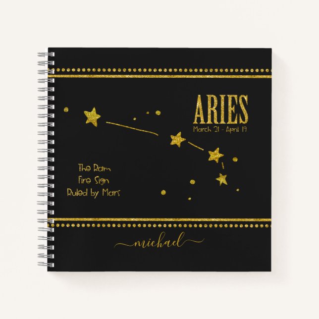 Carnet Symbole Aries Star Zodiac (Devant)