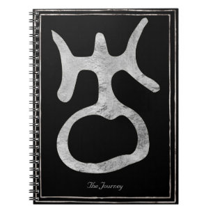 Carnet Symbole de la planète Uranus stylisée en argent ma