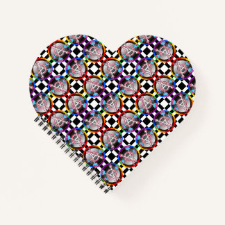 Carnet Symbole de l'anarchie du genre, emblème sur damier