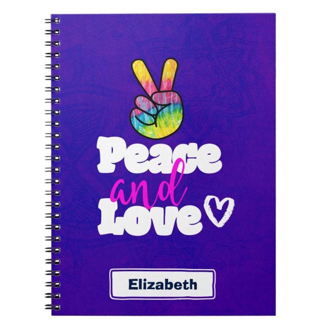 Carnet Symbole de paix et d'amour Arc-en-ciel (Devant)