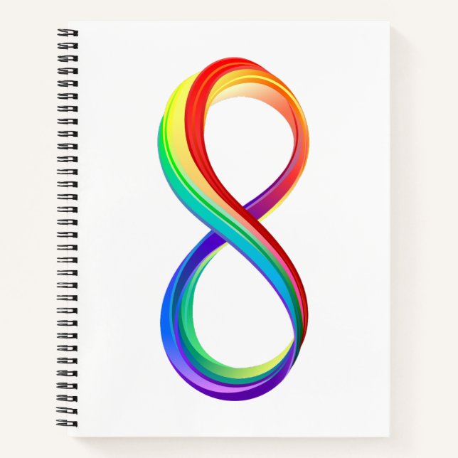 Carnet Symbole d'infinité arc-en-ciel stratifié (Devant)