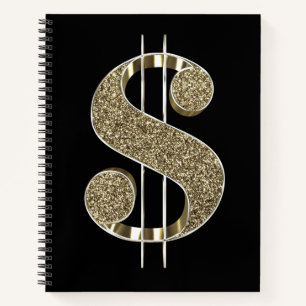 Carnet SYMBOLE Dollar Parties scintillant or
