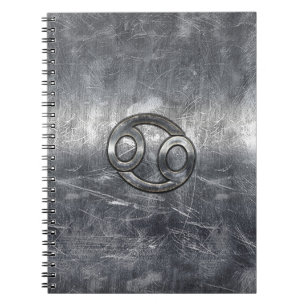 Carnet Symbole du cancer du zodiaque en style industriel
