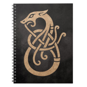 Carnet Symbole du nœud du serpent viking doré