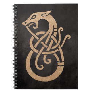 Carnet Symbole du nœud du serpent viking doré