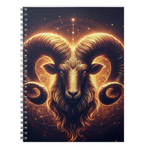 Carnet Symbole du zodiaque Bélier doré
