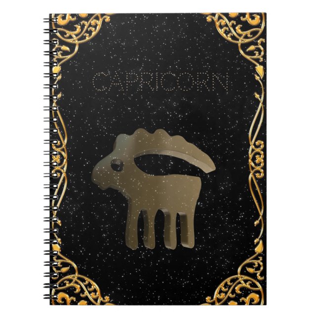 Carnet Symbole en or de Capricorne (Devant)