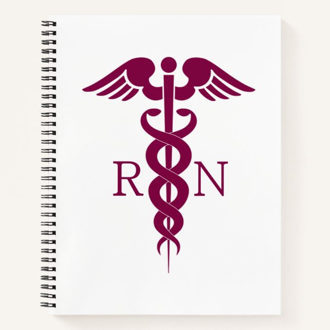 Carnet Symbole Médicale rouge Caduceus Nurse (Devant)