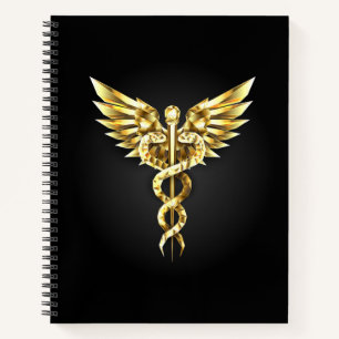 Carnet Symbole Polygonal Or Caduceus