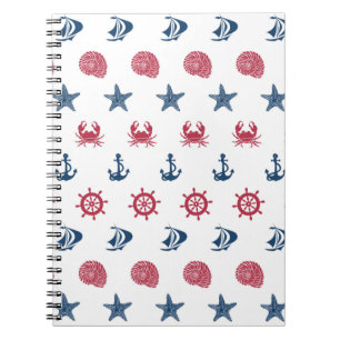 Carnet Symbole Rouge Blanc Et Bleu De La Mer Motif