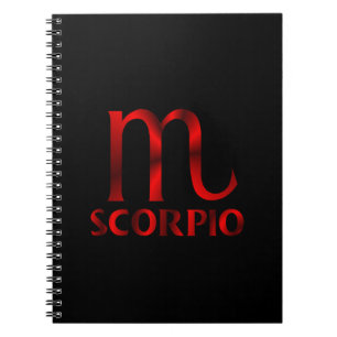 Carnet Symbole rouge d'horoscope de Scorpion
