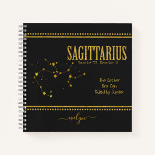 Carnet Symbole Sagittarius Star Zodiac