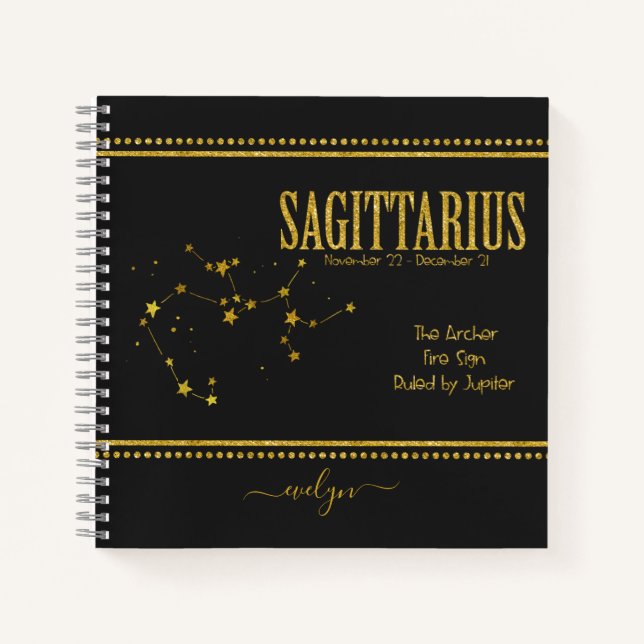 Carnet Symbole Sagittarius Star Zodiac (Devant)
