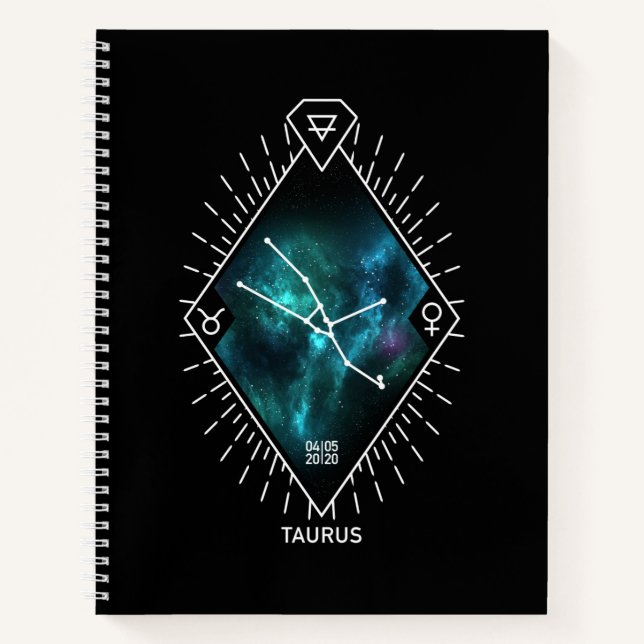 Carnet Symbole Taurus Constellation et Zodiaque (Devant)