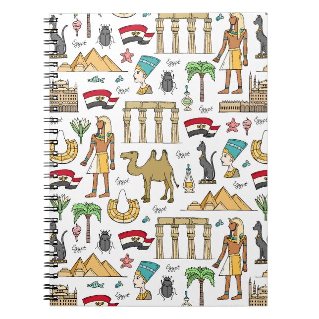 Carnet Symboles de couleur de motif de l'Egypte (Devant)