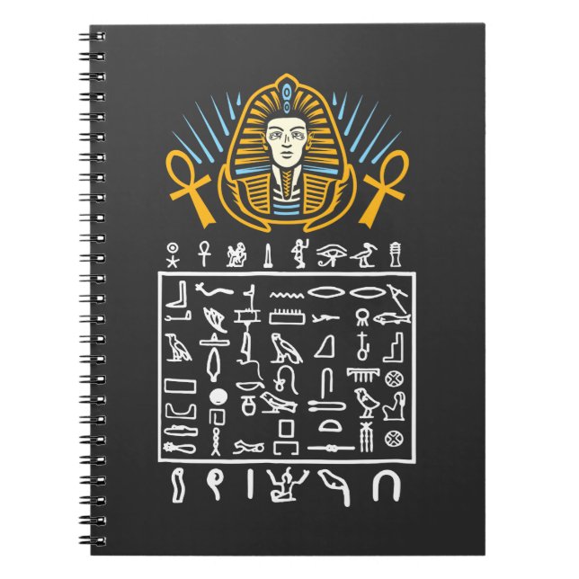 Carnet Symboles égyptiens Hiéroglyphes Égypte Pharaon His (Devant)