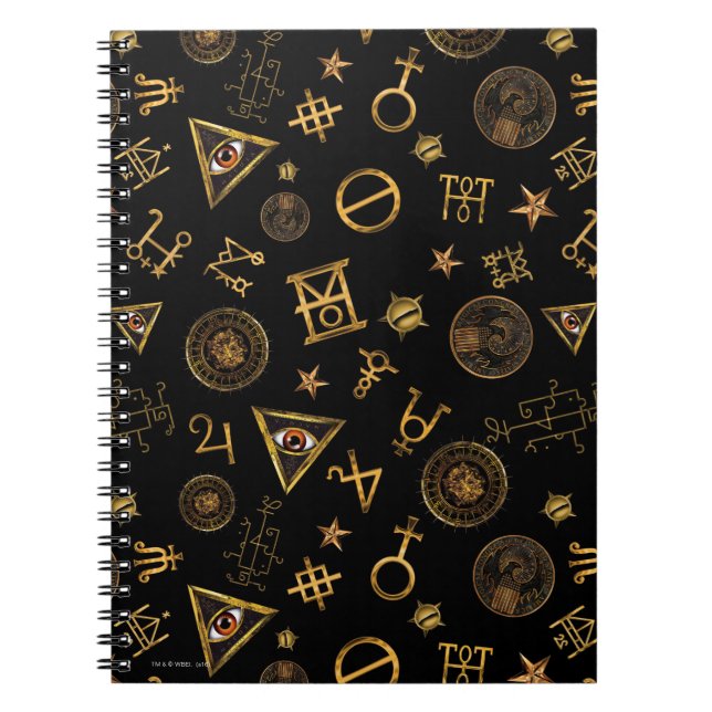 Carnet Symboles Magiques MACUSA™ Et Motif De Crêtes (Devant)