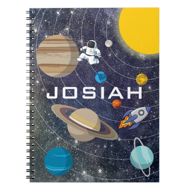 Carnet Système solaire, astronaute et vaisseau spatial (Devant)