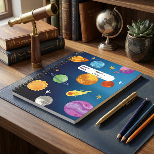 Carnet Système solaire avec Soleil et Planètes Personnali