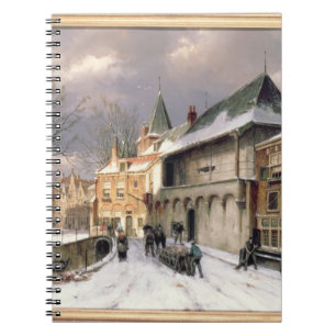 Carnet T31117 une vue d'une ville néerlandaise en hiver
