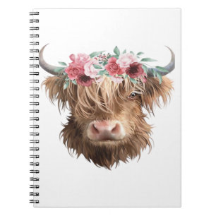 Carnet T-shirt classique Peinture de vache Highland