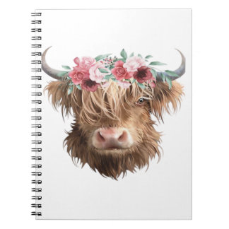 Carnet T-shirt classique Peinture de vache Highland