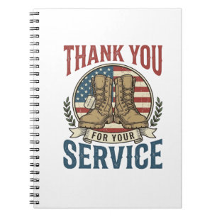 Carnet T-shirt de bottes militaires de remerciement pour