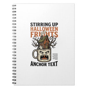 Carnet T-shirt graphique avec mug Halloween haunté Café e