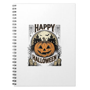 Carnet T-shirt Halloween Citrouille Cimetière Vintage Art