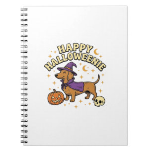 Carnet T-shirt Happy Halloweenie Dachshund Sorcière Chien