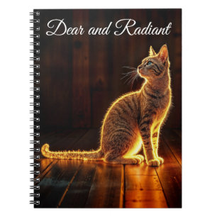 Carnet Tabby chat éclairage chaud animal aura brillant
