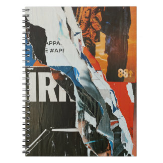 Carnet Tableau abstrait noir blanc et orange