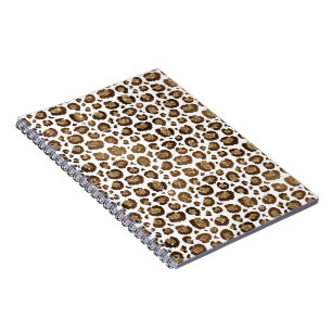 Carnet Taches de léopard Animaux sauvages Paillettes doré