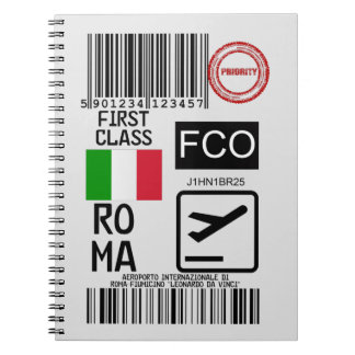 Carnet Tag de voyage de l'aéroport de Rome