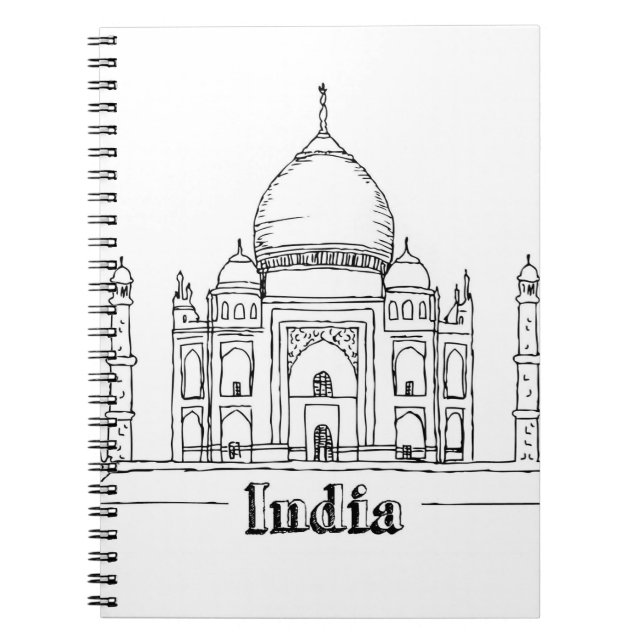 Carnet Taj Mahal Vacances Dessin Vacances Art Voyage (Devant)