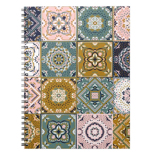 Carnet Talavera Indian : Patchwork, Ethnic Mosaic. (Devant)
