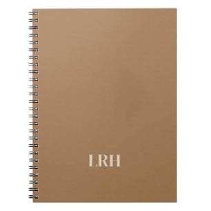 Carnet Tan neutre Brown simple Monogramme initial
