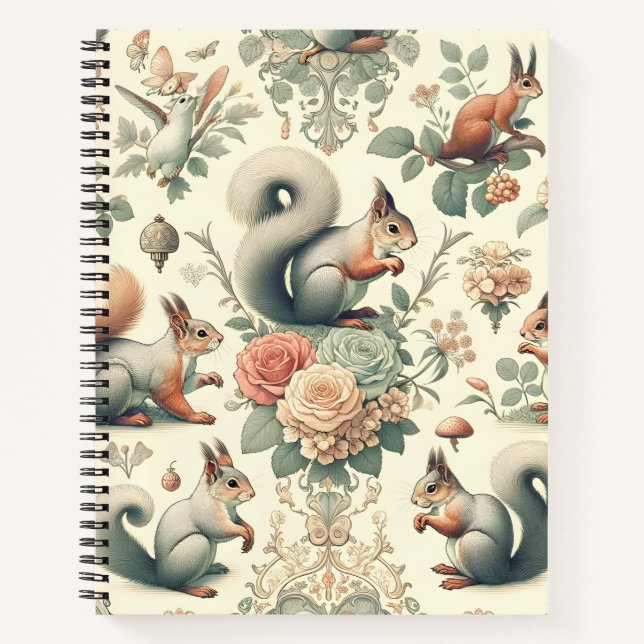 Carnet Tapisserie d'écureuil de la forêt victorienne (Devant)