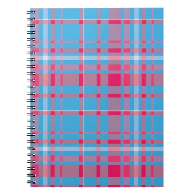 Carnet Tartan bleu et rouge (Devant)