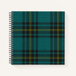 Carnet Tartan bleu-vert double face
