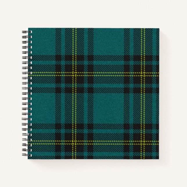 Carnet Tartan bleu-vert double face (Devant)