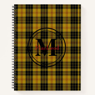 Carnet Tartan de Clan MacLeod écossais Monogramme/Nom