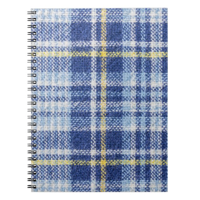 Carnet Tartan jaune bleu : Plaid tendance (Devant)