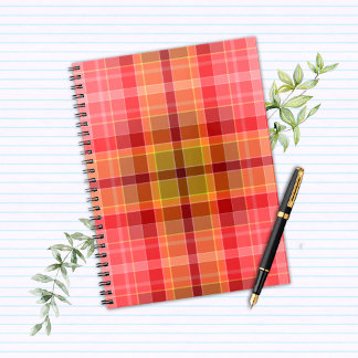 Carnet Tartan Orange Rose