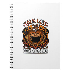 Carnet Tasse Moins Boire Plus Café Citrouilles Halloween