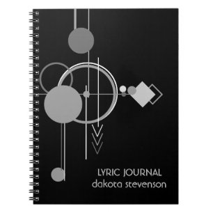 Carnet Tatos Art Déco Moderne   Paroles en noir et gris
