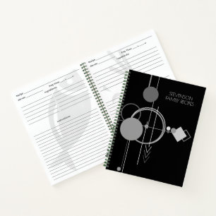 Carnet Tatos Art Déco Moderne   Recette noire et grise