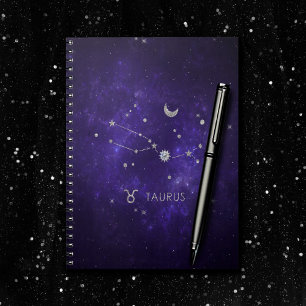 Carnet Taurus pourpre zodiaque   Horoscope d'astrologie c