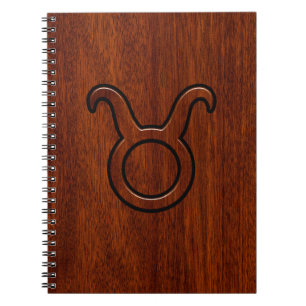 Carnet Taurus Zodiac Connexion en style acajou
