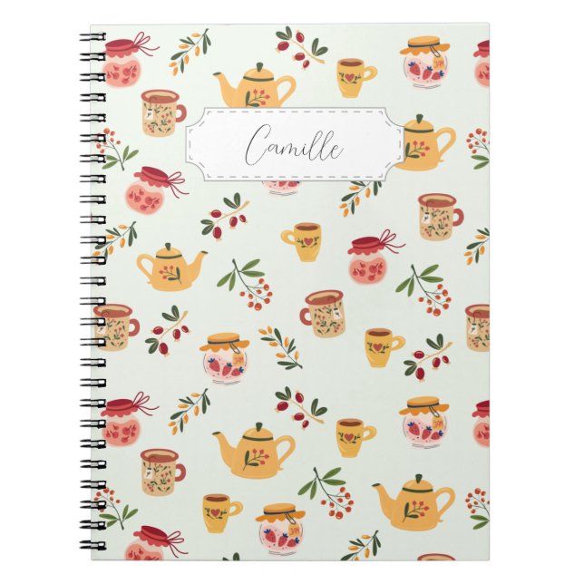 Carnet Tea Time personnalisable Motif sans faille (Devant)